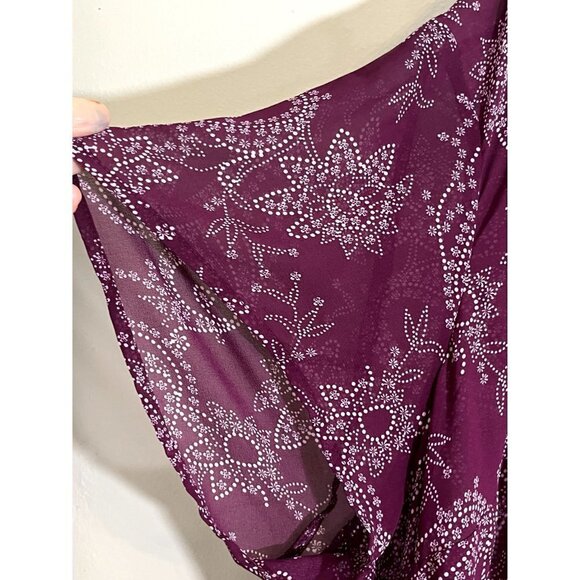 Torrid Floral Hi Low Top  26 Purple Paisley Boho Western Retro Indie Folk Chic - Picture 6 of 11